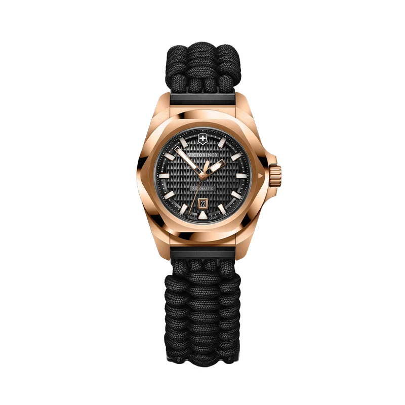 I.N.O.X. PVD 5N Gold-Tone 32mm - Black on Nylon Strap