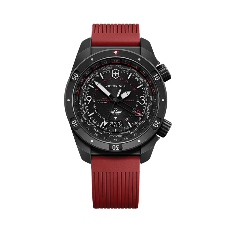 Air Pro 43mm - Black on Red Rubber Strap