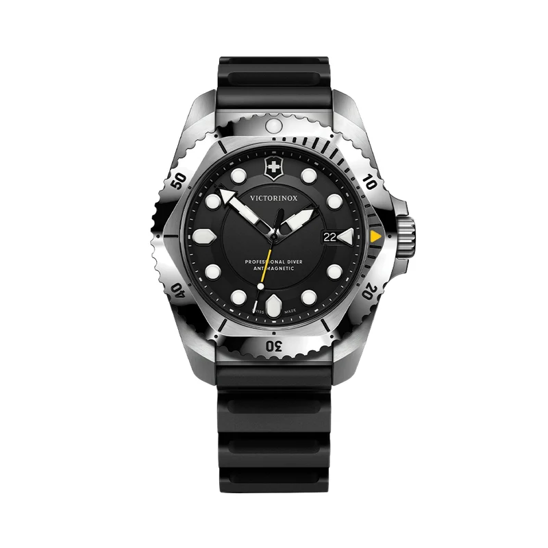 Dive Pro Quartz 43mm - Black on Rubber Strap