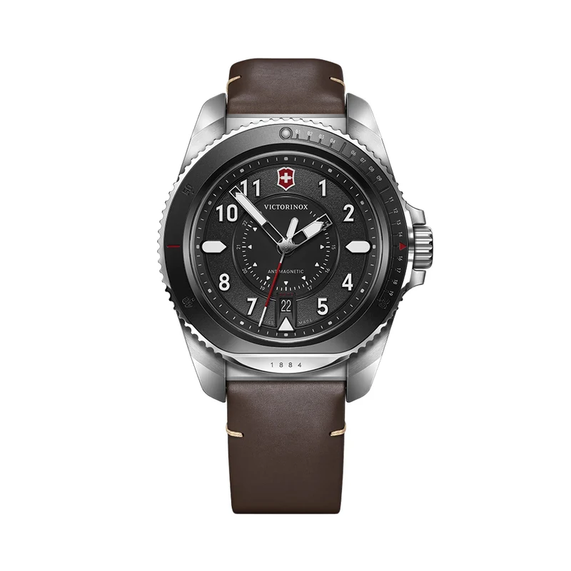 Journey 1884 Quartz 43mm - Black on Leather Strap w/ Extra Rubber Strap