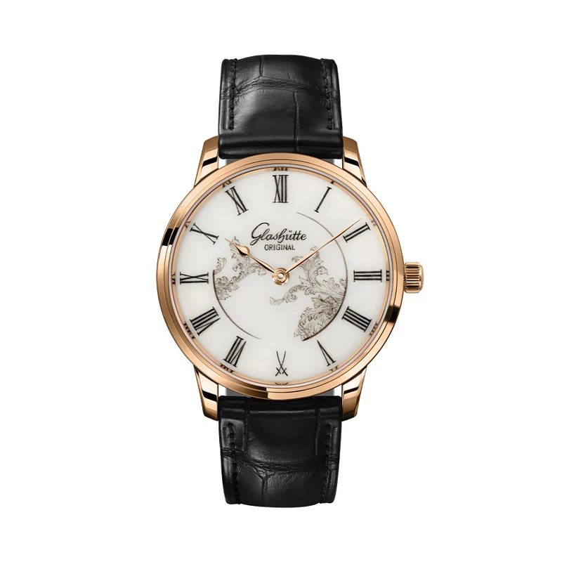 Senator Meissen Limited Edition Red Gold 40mm - White on Leather Strap