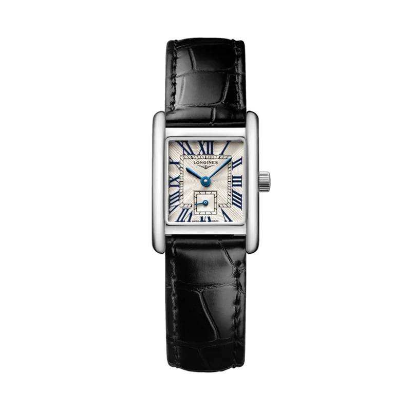 Mini Dolcevita 29mm - Silver "Fliniqué" on Leather Strap