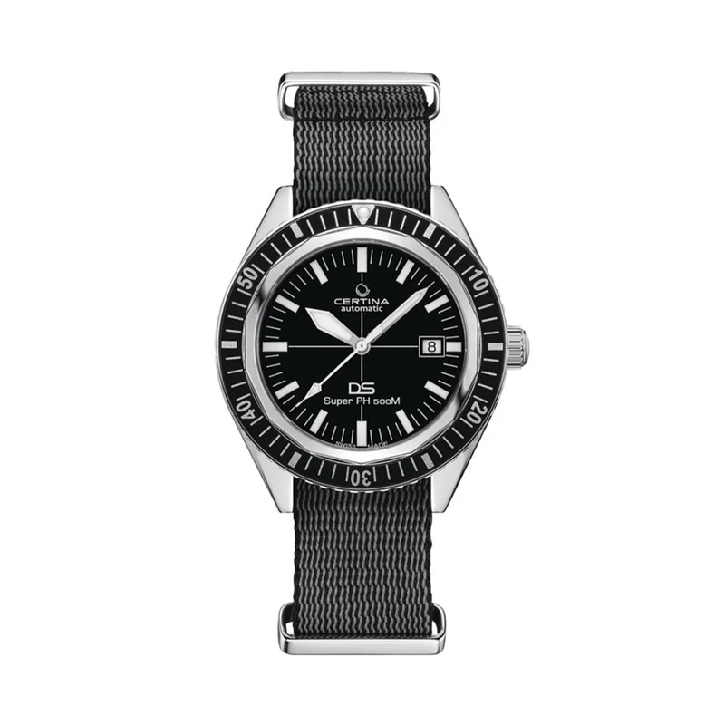 DS Super PH500M 43mm - Black on One-Piece Nylon Strap