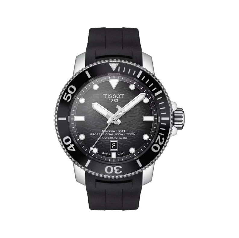 Seastar 2000 Professional Powermatic 80 46mm - Black on Rubber Strap