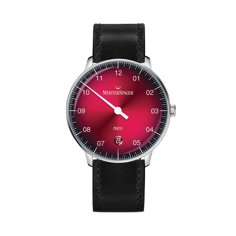 Neo Automatic 36mm - Red on Leather Strap
