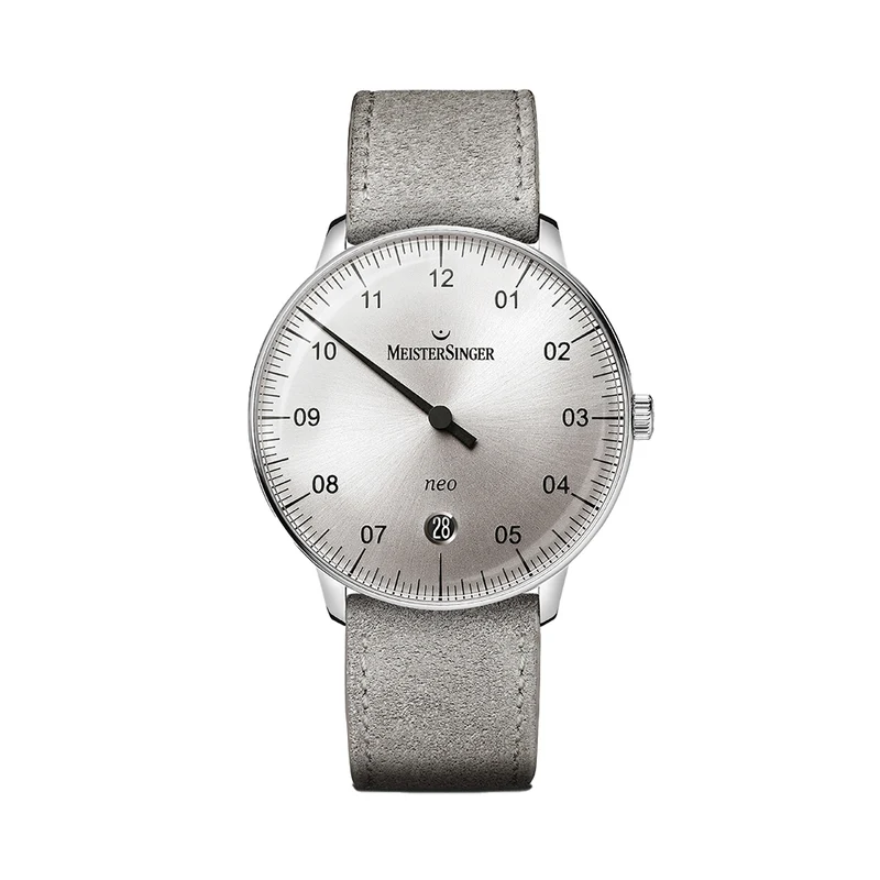 Neo Automatic 36mm - Silver on Velour Leather Strap