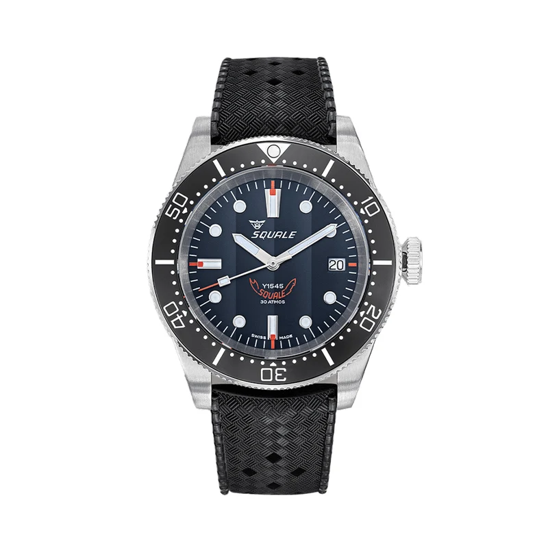 1545 Steel 40mm - Black on Rubber Strap