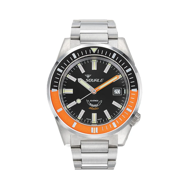 Matic 44mm - Black and Satin Orange on Bracelet