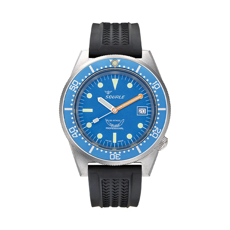 1521 Blue Blasted 42mm - Blue on Rubber Strap