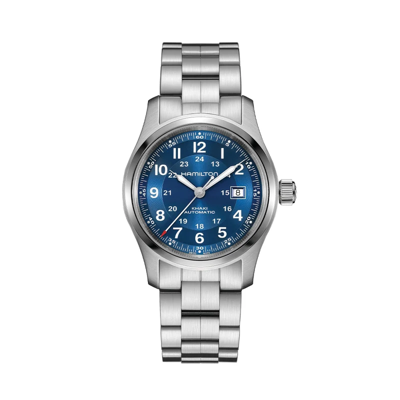 Khaki Field Auto Date 42mm - Blue on Bracelet