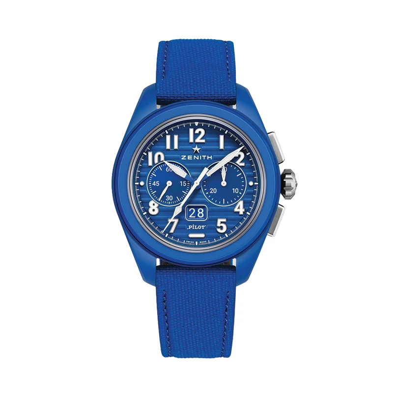 Pilot Big Date Flyback 160th Anniversary Edition Ceramic 41mm - Blue on Rubber Strap w/ Extra Leather Strap