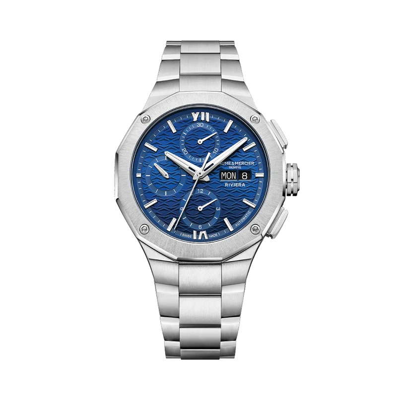 Riviera 10826 Automatic Chronograph 41mm - Blue on Bracelet