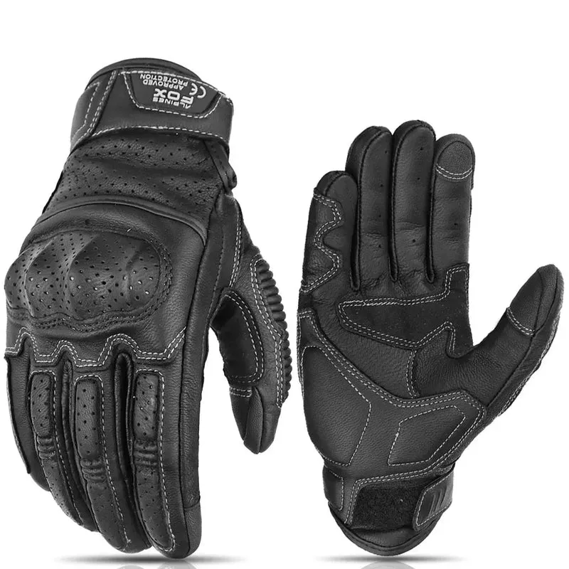 Guanti da Moto Vintage – Design Traspirante con Touchscreen e Protezione per le Caviglie