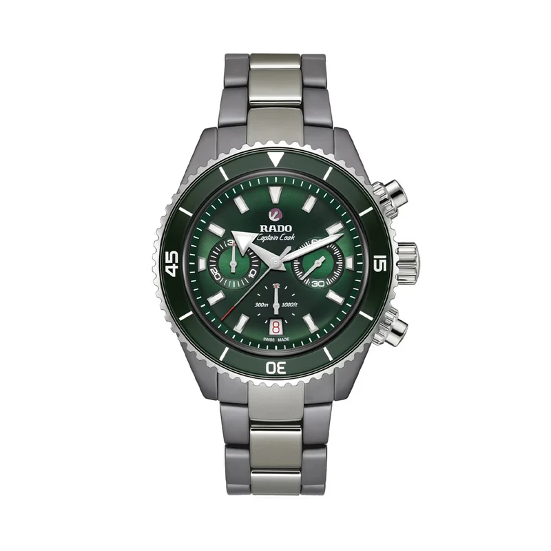 Captain Cook Automatic Chronograph 43mm - Green on Bracelet