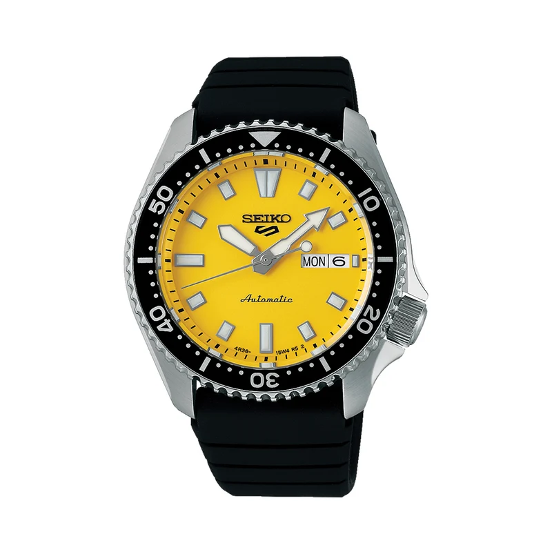SRPL87 Seiko 5 SKX 42.5mm - Yellow on Rubber Strap