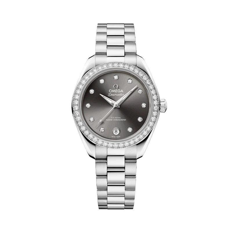 Seamaster Aqua Terra 150M Diamonds 30mm - Grey on Bracelet
