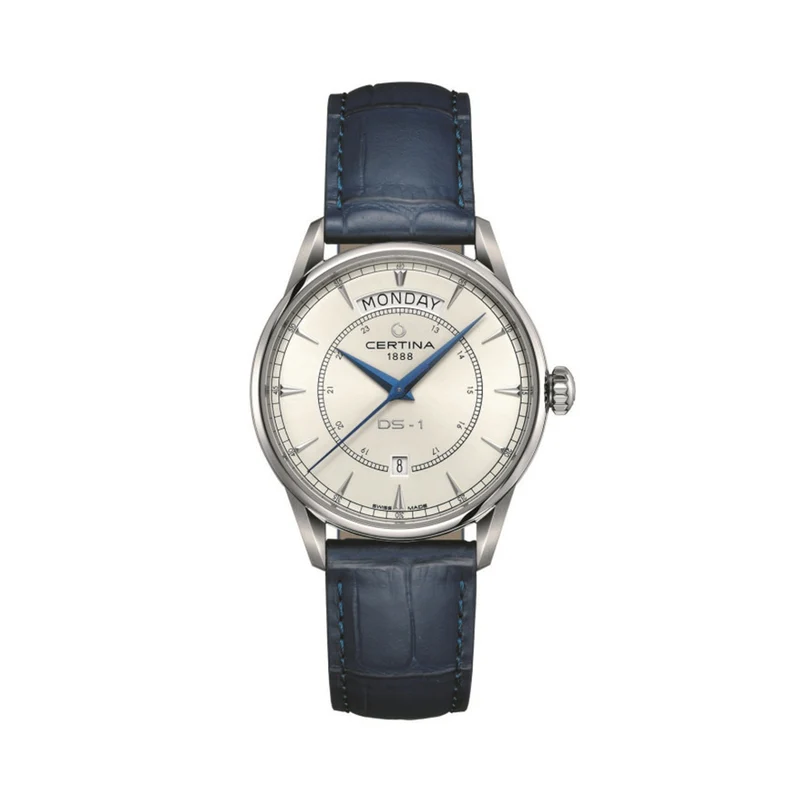 DS-1 Day Date 40mm - White on Leather Strap
