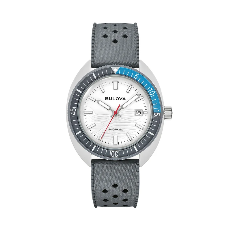 Snorkel Great White Shark 41mm - White on Rubber Strap