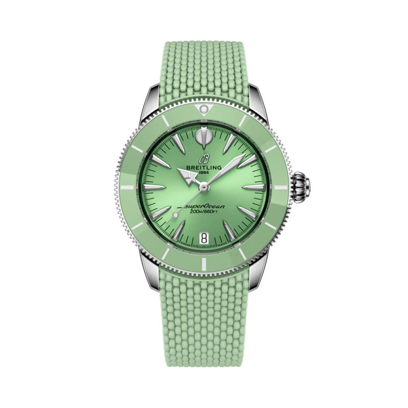 Superocean Heritage Automatic 36mm - Mint Green on Rubber Strap