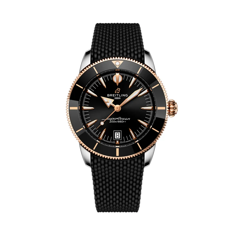 Superocean Heritage B31 Automatic Steel & 18K Red Gold 42mm - Black on Rubber Strap