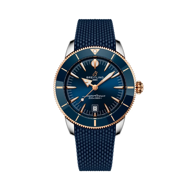 Superocean Heritage B31 Automatic Steel & 18K Red Gold 44mm - Blue on Rubber Strap
