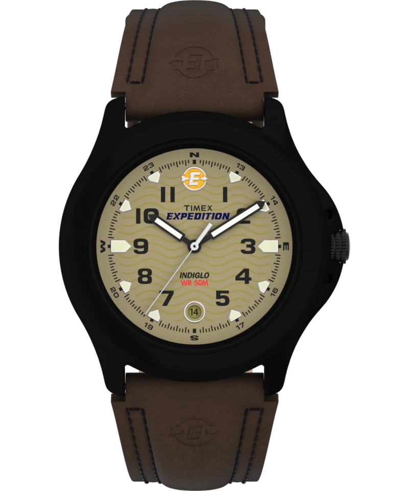 Expedition Metal Field 40mm Leather Strap Watch