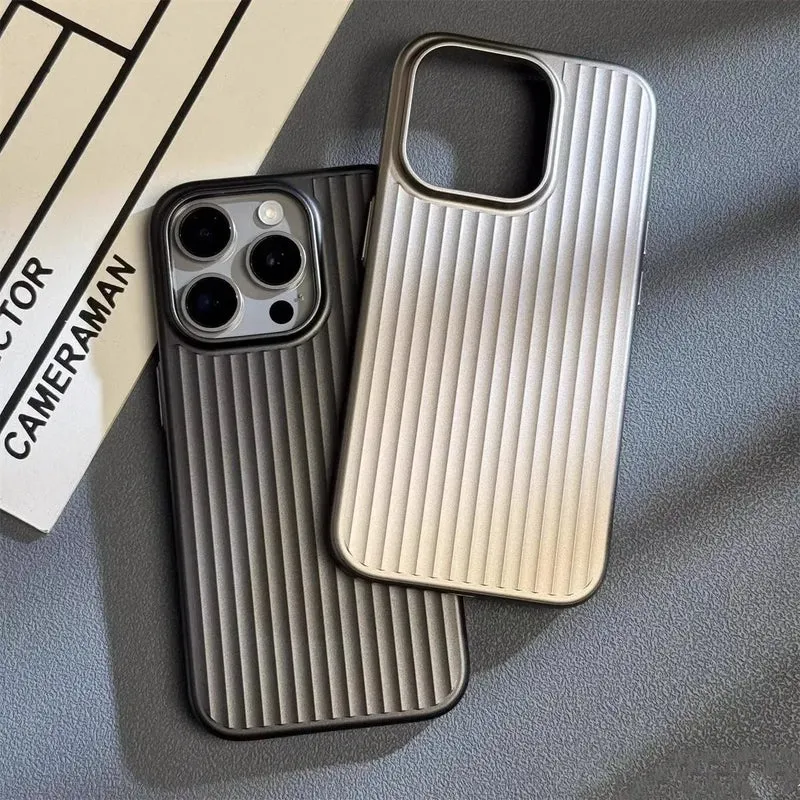 Custodia per iPhone con struttura a righe – Custodia protettiva sottile con protezione per fotocamera e graffi