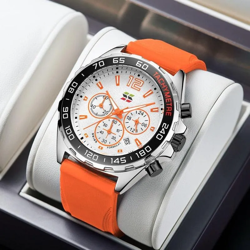 Orologio Cronografo da Uomo – Design Sportivo con Movimento al Quarzo e Comodo Bracciale in Silicone