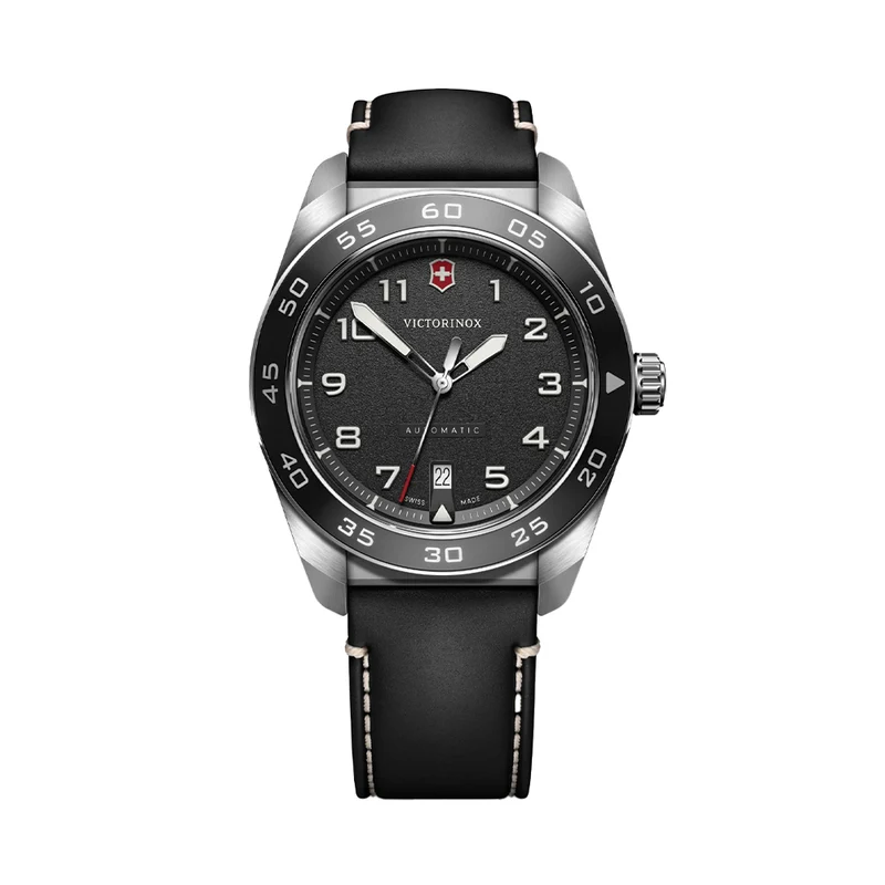 Swiss Army Automatic 42mm - Black on Black Leather Strap