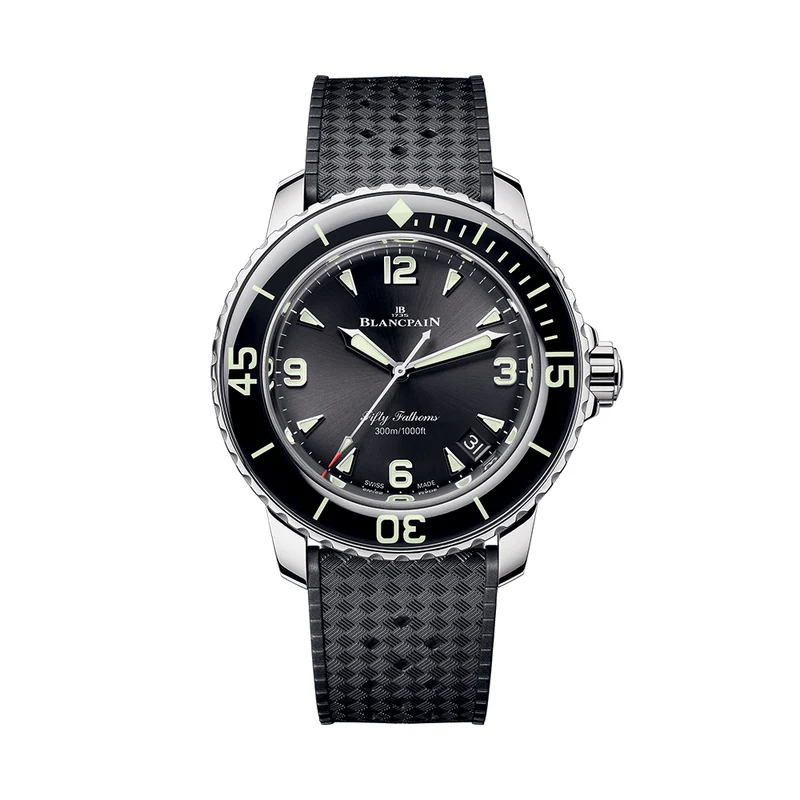 Fifty Fathoms Automatique Steel 42mm - Black on Rubber Strap