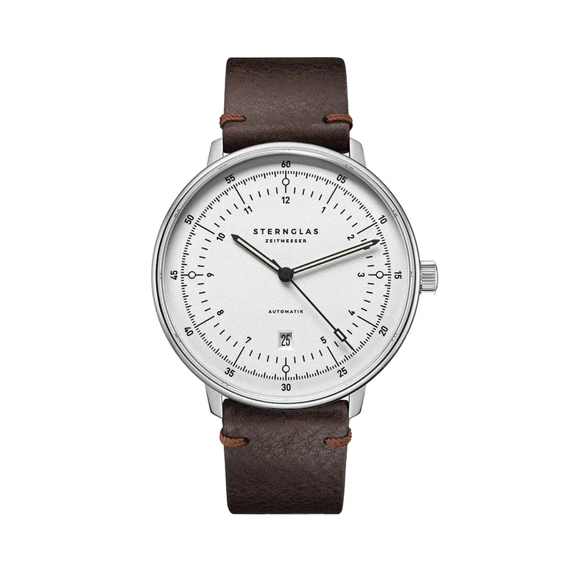 Hamburg Automatic 42mm - Silver on Leather Strap