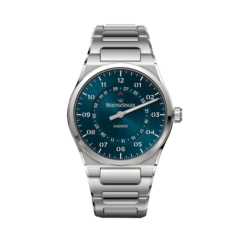 Kaenos Open Date 40mm - Petrol Blue on Bracelet