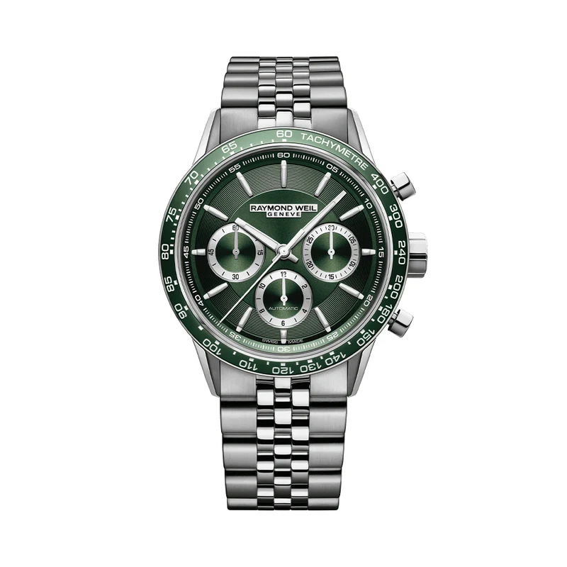Freelancer Automatic Chronograph Ceramic Bezel 43.5mm - Green on Bracelet