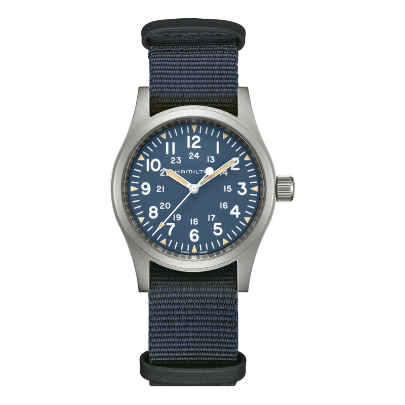 Khaki Field Mechanical 38mm - Blue on Textile Strap