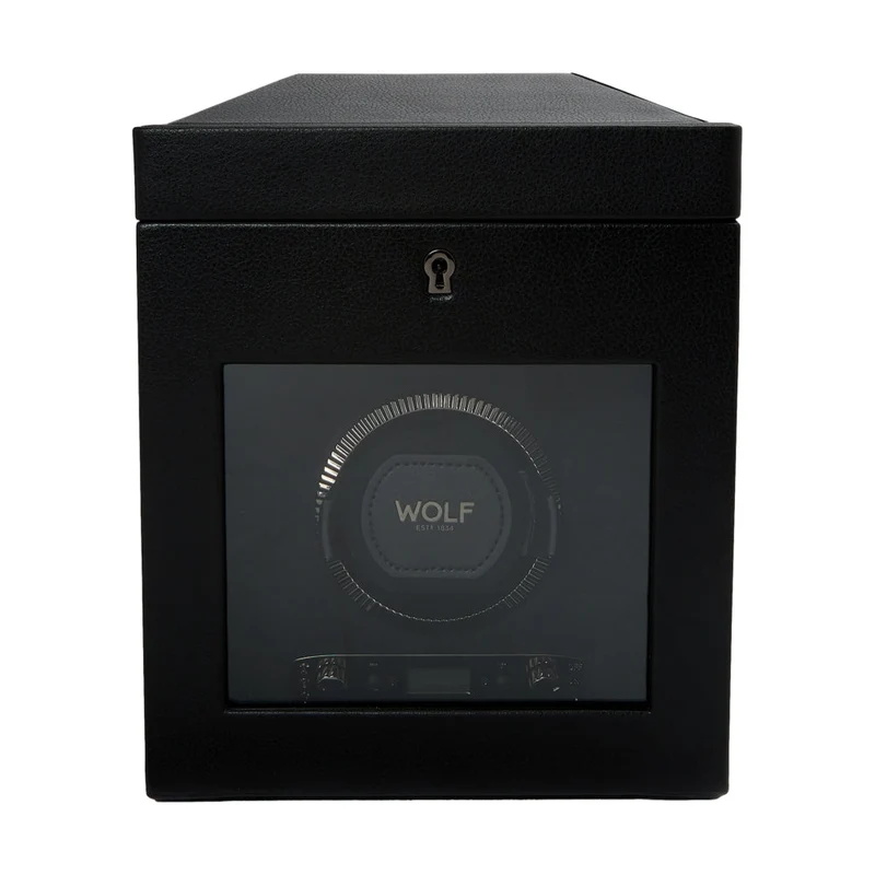 British Racing Single Watch Winder with Storage - Black