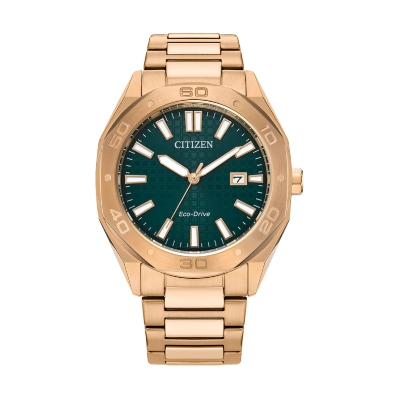 Odyn Gold PVD 41mm - Green on Bracelet