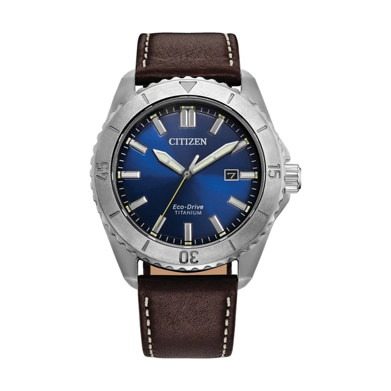 Brycen Super Titanium 41mm - Blue on Leather Strap