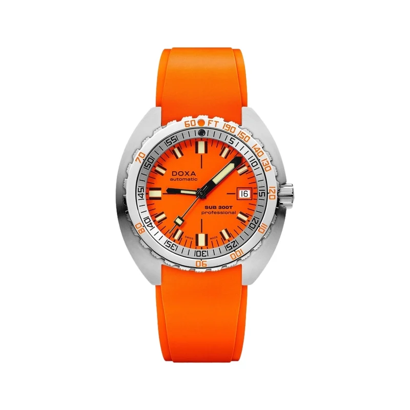 SUB 300T Professional 42.5mm - Orange on Rubber Strap