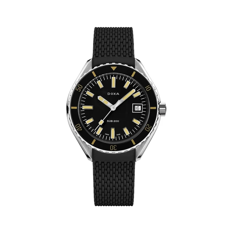SUB 200 Sharkhunter Sapphire Inlay Bezel 42mm - Black on Rubber Strap