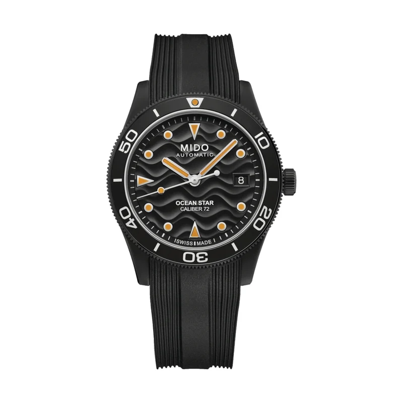 Ocean Star Black PVD 39mm - Black on Rubber Strap