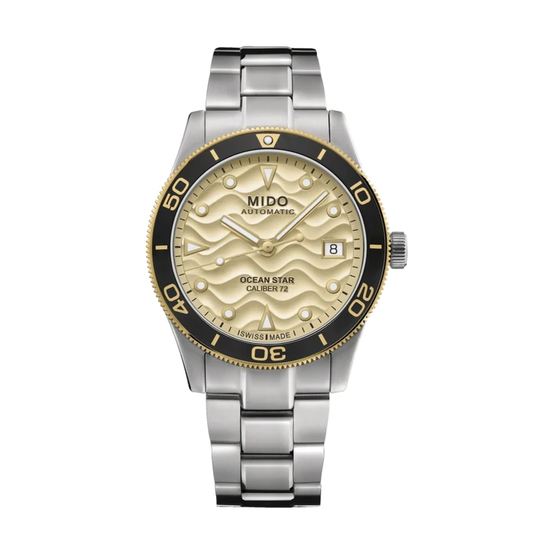 Ocean Star Black and Yellow-Gold PVD Bezel 39mm - Champagne on Bracelet