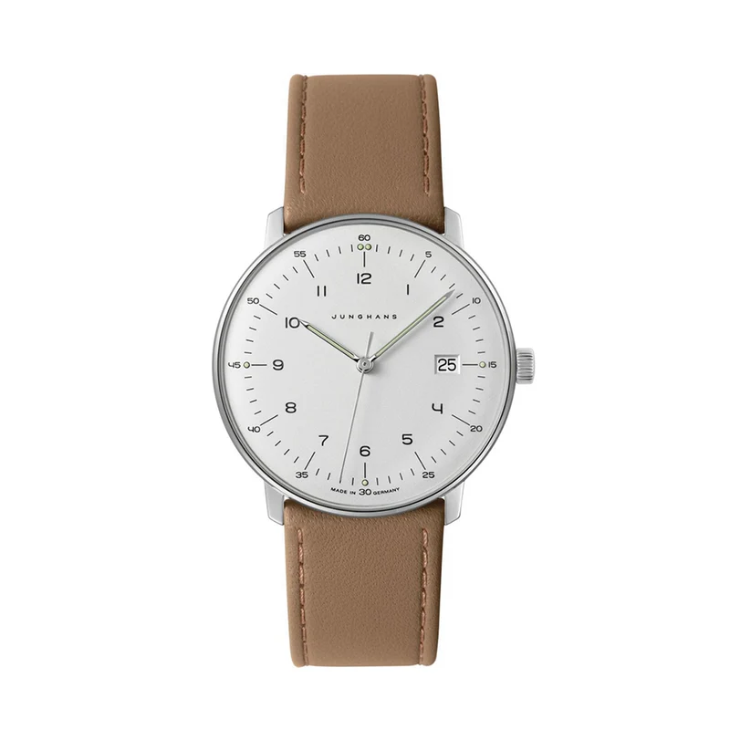 Max Bill Quartz 38mm - White on Leather Strap