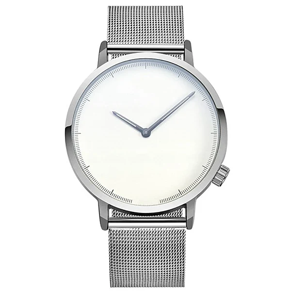 Silver & White Clean Watch