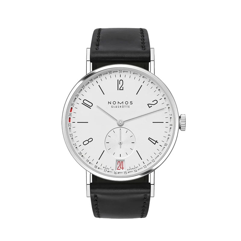 Tangente 2Date 37.5mm - White on Leather Strap