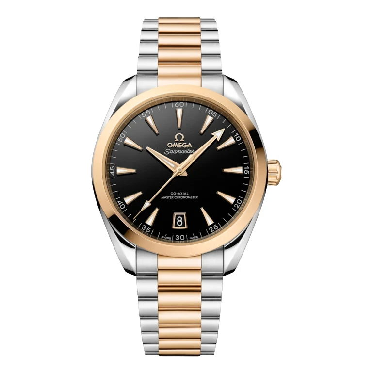 Seamaster Aqua Terra 150M Steel and Moonshine™ gold 41 mm - Black on Bracelet