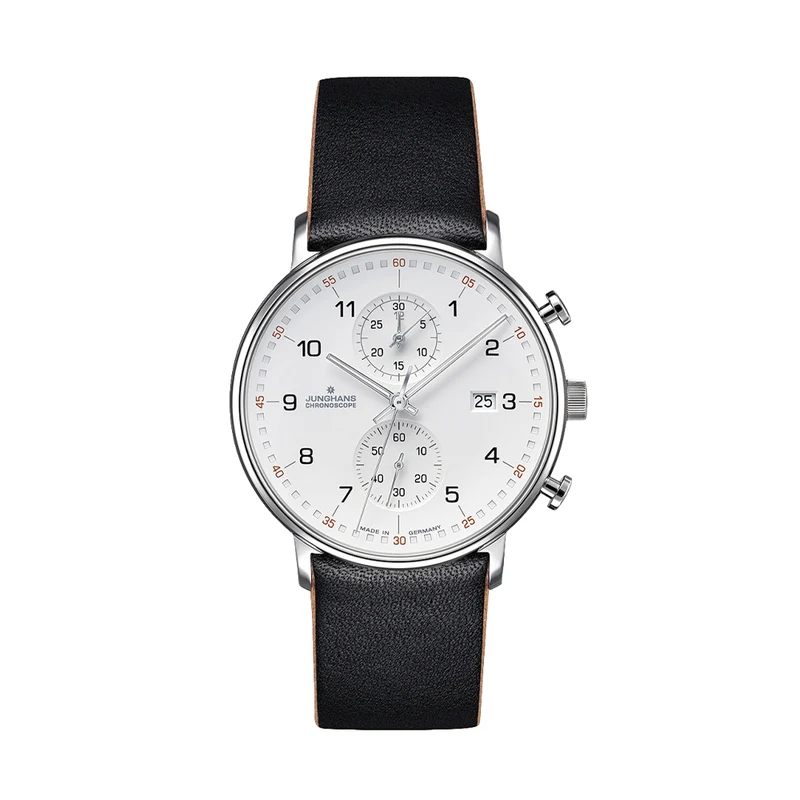 FORM C Chronograph w/ Numerals 40mm - White on Leather Strap