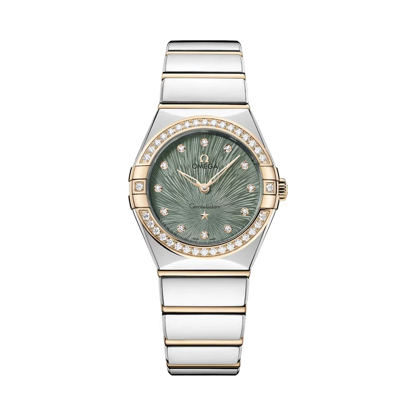 Constellation Diamonds Quartz Steel and Moonshine Gold 28mm - Green on Bracelet