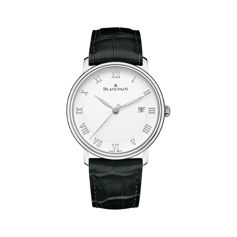 Villeret Ultraplate Steel 40mm - White on Leather Strap