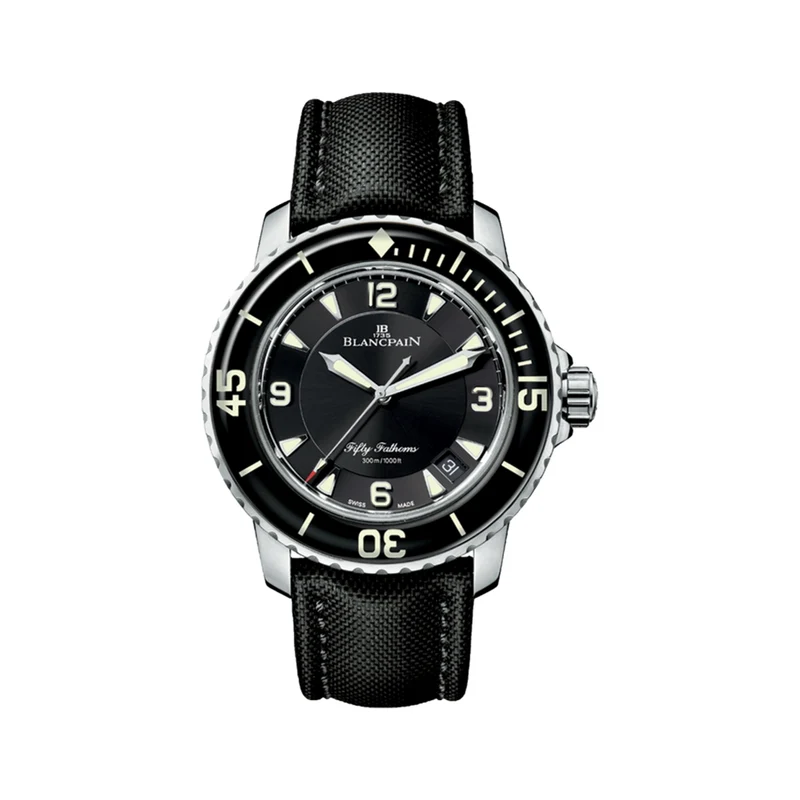 Fifty Fathoms Automatique Steel 45mm - Black on Sail-canvas Strap