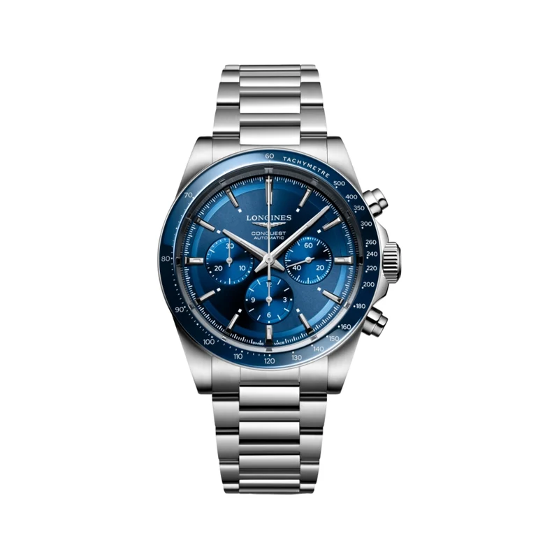 Conquest Automatic Chronograph 42mm - Blue on Bracelet